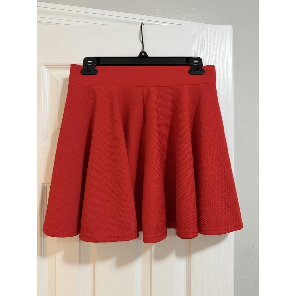 Urban CoCo Women's Flared Mini Skater Skirt Stretch Casual Red NWT - Picture 6 of 6
